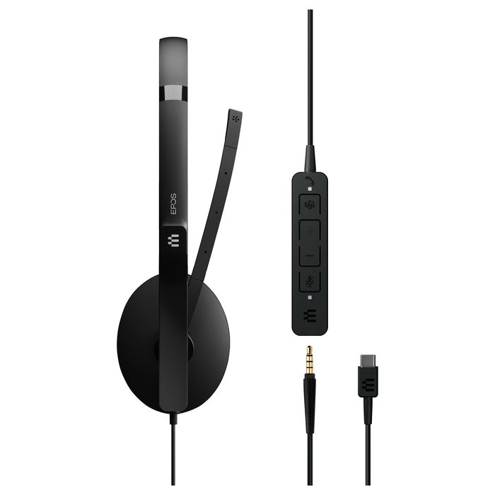 EPOS Adapt 165T Auriculares USB-C Diadema para Oficina/Centro de Llamadas con Cancelación de Ruido y Micrófono Boom Negro