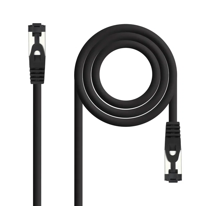 Nanocable 10.20.2000-BK Cable de Red Cat8.1 S/FTP (S-STP) 0.5 m, Negro, 40 Gbps, 2 GHz, AWG26, LSZH, Blindaje SSTP, Conectores RJ45
