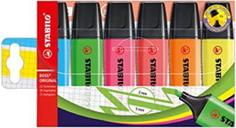 STABILO BOSS 70 Original Estuche 6 Marcadores Fluorescentes Surtidos