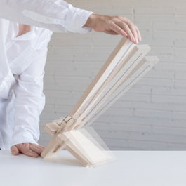 Delamp Lámpara de Mesa de Madera de Abedul LED Dimable Blanco Cálido
