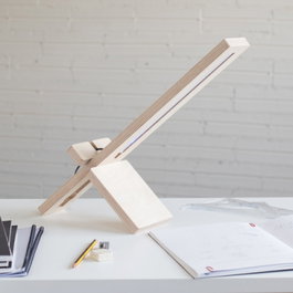 Delamp Lámpara de Mesa de Madera de Abedul LED Dimable Blanco Cálido