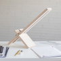 Delamp Lámpara de Mesa Madera Abedul LED Regulable Blanco Cálido DBO-DELAMP