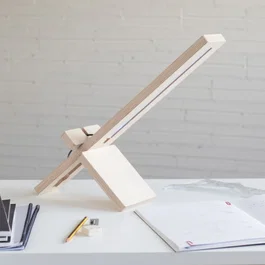 Delamp Lámpara de Mesa DBO-DELAMP Madera Abedul LED Dimable Blanco Cálido