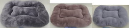 DKD Home Decor Cama Mascota Set 3 Piezas (2 Unidades) Gris Marron 63 x 10 x 90 cm