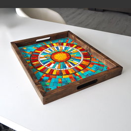 Aberto Design Bandeja REF019 Madera Maciza 48x38x4 cm para Decoración del Hogar