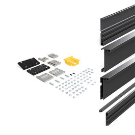 TERNO Fine Marco de Aluminio para Puertas Correderas Negro Cepillado y Blanco 2700 X 1400 mm