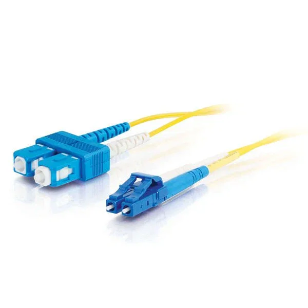 C2G 85589 Cable de Fibra Óptica Monomodo 5m, Conectores LC SC Macho, Tipo OFNR, Amarillo