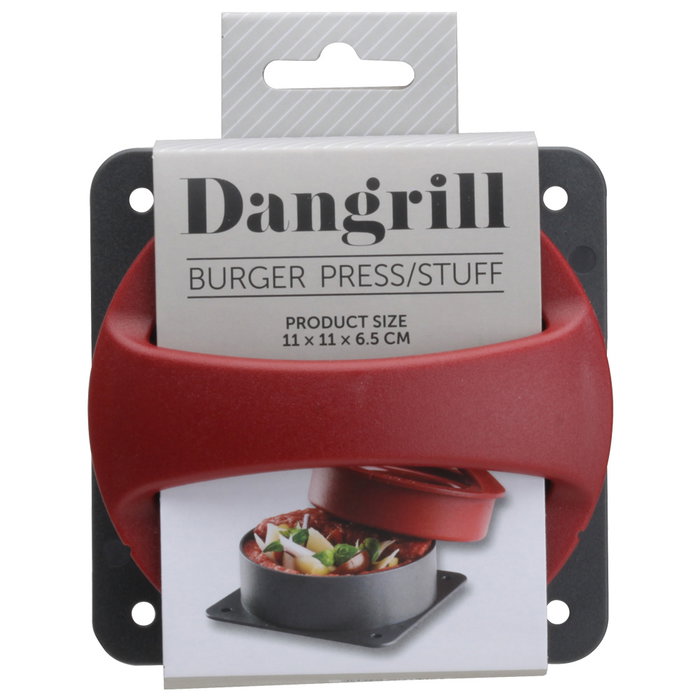 Dangrill Prensa Hamburguesa Rellena Fácil - Crea Hamburguesas Gourmet con Relleno Perfecto, Medidas 11x11x6.5cm