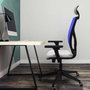 PIQUERAS Y CRESPO Silla de oficina Motilla con mecanismo Sincro/Traslack, Azul y Negro