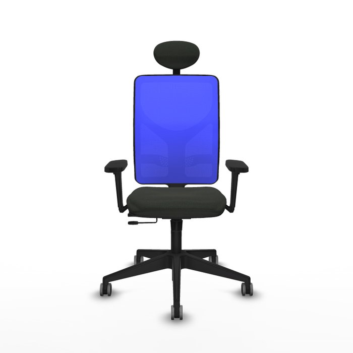 PIQUERAS Y CRESPO Silla de oficina Motilla con mecanismo Sincro/Traslack, Azul y Negro