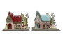 DKD Home Decor Casa LED de Madera Surtida (2 unidades)
