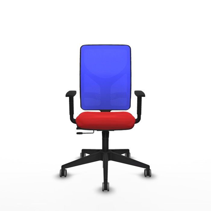 PIQUERAS Y CRESPO Silla de oficina Motilla con mecanismo Sincro/Traslack, Rojo y Azul