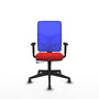 PIQUERAS Y CRESPO Silla de oficina Motilla con mecanismo Sincro/Traslack, Rojo y Azul