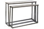 DKD Home Decor Alu antik 23 Consola Mármol Aluminio Plateado Blanco 108 x 79 x 30 cm Set de 2