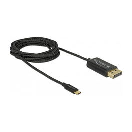 DeLOCK Cable USB Tipo C a DisplayPort 83710, 2m, DP Alt Mode, 4K a 60Hz, HDCP 1.4, Plug and Play, Negro
