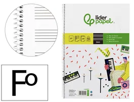 Liderpapel Bloc Música Pentagrama 3mm Folio 20 Hojas 100 g/m²
