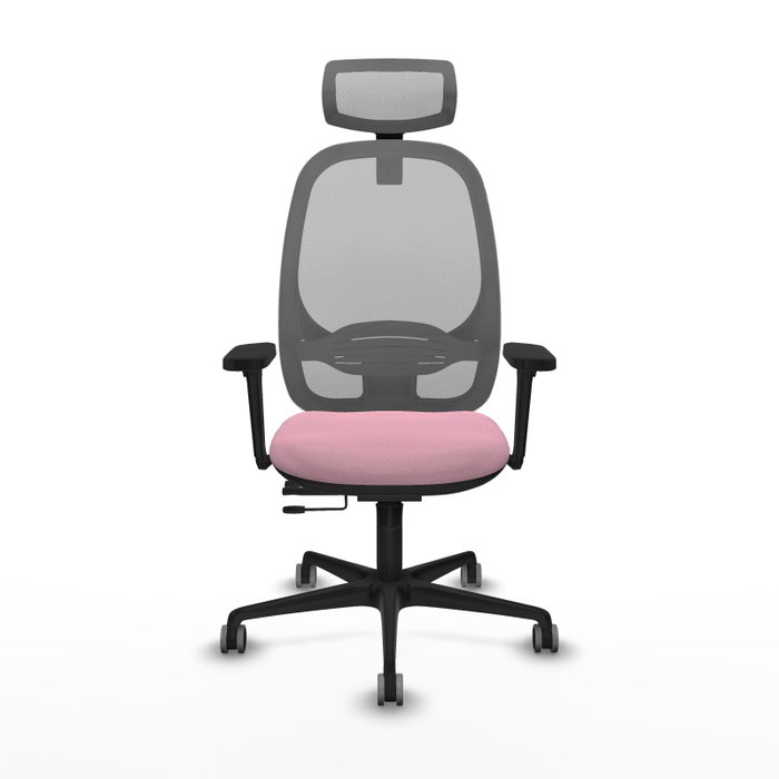 PIQUERAS Y CRESPO Silla de oficina Cilanco con mecanismo Sincro/Traslack, Rosa y Gris