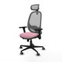 PIQUERAS Y CRESPO Silla de oficina Cilanco con mecanismo Sincro/Traslack, Rosa y Gris
