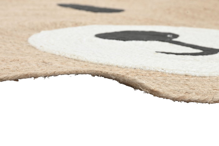 DKD Home Decor Alfombra Kids Yute Natural Blanco Negro 120 x 120 cm DKD Home Decor Alfombra Kids Yute Natural Blanco Negro 120 x 120 cm