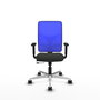 PIQUERAS Y CRESPO Silla de oficina Motilla con mecanismo Sincro/Traslack, Negro/Azul