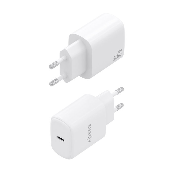 Aisens Cargador de Pared GaN 30W 1xUSB-C PD 3.0 Blanco