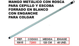 Cepillo de Mango Cepillo Metal Forrado Blanco 1,20 m
