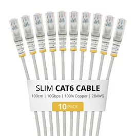 StarTech.com Paquete de 10 Cables Slim CAT6 de 1m Gris