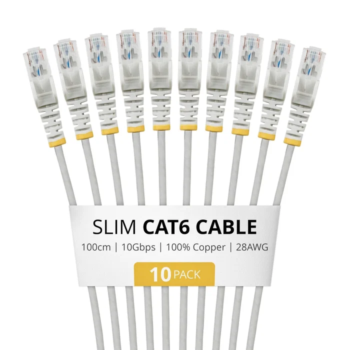 StarTech.com Paquete de 10 Cables Slim CAT6 de 1m Gris StarTech.com Paquete de 10 Cables Slim CAT6 de 1m Gris
