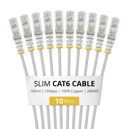 StarTech Paquete de 10 Cables Ethernet Cat6 Slim 1m Gris