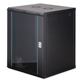 Digitus Bastidor de Pared Rack 16U Dynamic-N - Caja Mural 600x600x785 mm, 60 kg, Puertas de Cristal y Acero, con Rieles, Bloqueo y Gestión de Cables, Negro