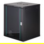 Digitus Bastidor de Pared Rack 16U Dynamic-N - Caja Mural 600x600x785 mm, 60 kg, Puertas de Cristal y Acero, con Rieles, Bloqueo y Gestión de Cables, Negro