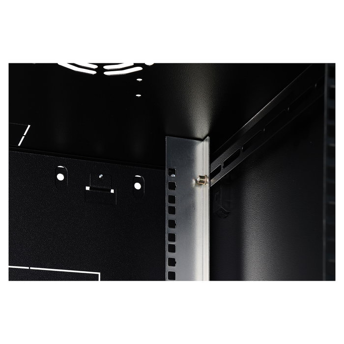 Digitus Bastidor de Pared Rack 16U Dynamic-N - Caja Mural 600x600x785 mm, 60 kg, Puertas de Cristal y Acero, con Rieles, Bloqueo y Gestión de Cables, Negro