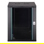 Digitus Bastidor de Pared Rack 16U Dynamic-N - Caja Mural 600x600x785 mm, 60 kg, Puertas de Cristal y Acero, con Rieles, Bloqueo y Gestión de Cables, Negro
