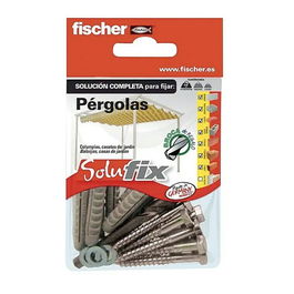 Fischer 568680 Kit Fijación Pérgolas y Columpios con Tacos, Tornillos y Arandelas
