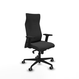 PIQUERAS Y CRESPO Sillón Albacete con mecanismo Sincro, Similpiel Gris oscuro, Brazos 2D