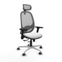 PIQUERAS Y CRESPO Silla de oficina Cilanco con mecanismo Sincro/Traslack, Blanco y Gris