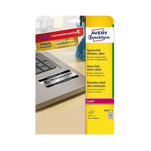 AVERY Zweckform Etiquetas de placa de identificación 63,5 x 29,6 mm