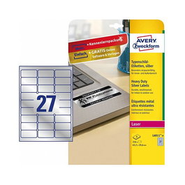 AVERY Zweckform Etiquetas de placa de identificación 63,5 x 29,6 mm