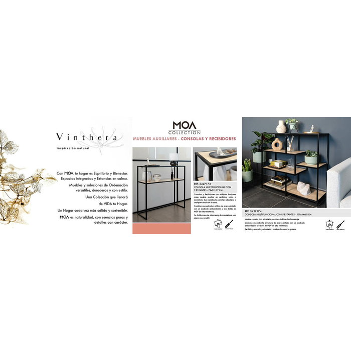 Vinthera Consola Multifuncional Moa con 5 Estantes, Madera