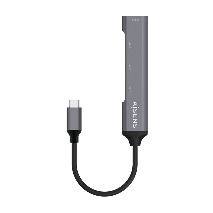 Aisens Hub USB 3.1 USB-C, 4 Puertos Tipo A, Gris