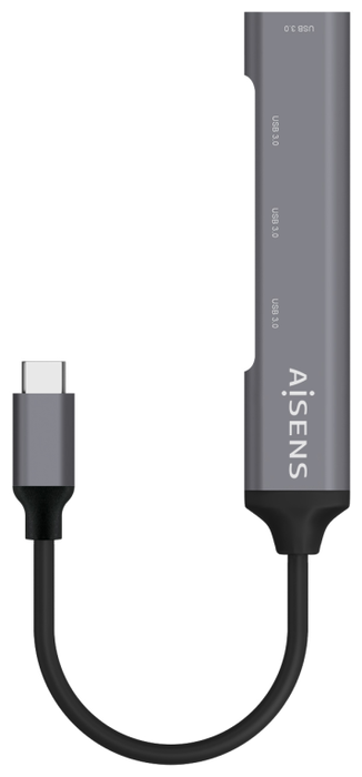 Aisens Hub USB 3.1 USB-C, 4 Puertos Tipo A, Gris