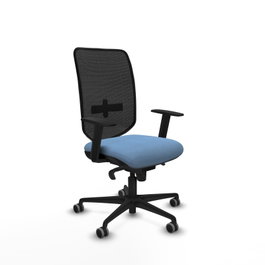 Silla de oficina Ossa Ideal para 8 horas de uso, con brazos 1D, mecanismo sincro 5 posiciones, apoyo lumbar regulable y respaldo fijo, perfecta para hasta 120 Kg