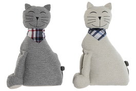 DKD Home Decor Sujetapuertas Gato Surtido de 2 Unidades