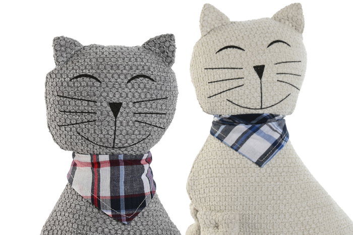 DKD Home Decor Sujetapuertas Gato Gris Claro Gris Oscuro 11 x 29 x 20 cm (2 Unidades) DKD Home Decor Sujetapuertas Gato Gris Claro Gris Oscuro 11 x 29 x 20 cm (2 Unidades)