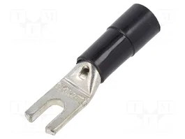 BM GROUP Terminal de horquilla aislada M4 10mm2 negro