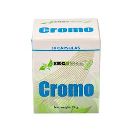 ERGONAT Cromo en Cápsulas 50 unidades, suplemento alimenticio para aumentar la eficacia de la insulina