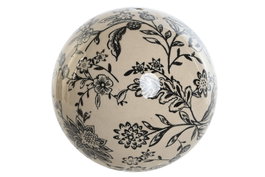DKD Home Decor Bola de Decoración Gres Blanco 10,5x10,5x10,5 cm
