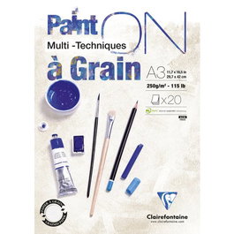 Bloc De Dibujo Clairefontaine Paint On Multitecnicas Encolado Con Grano A3 250G 20H (Set de 2)
