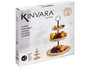 KINVARA Frutero de Bambú 3 Pisos con Soporte de Metal
