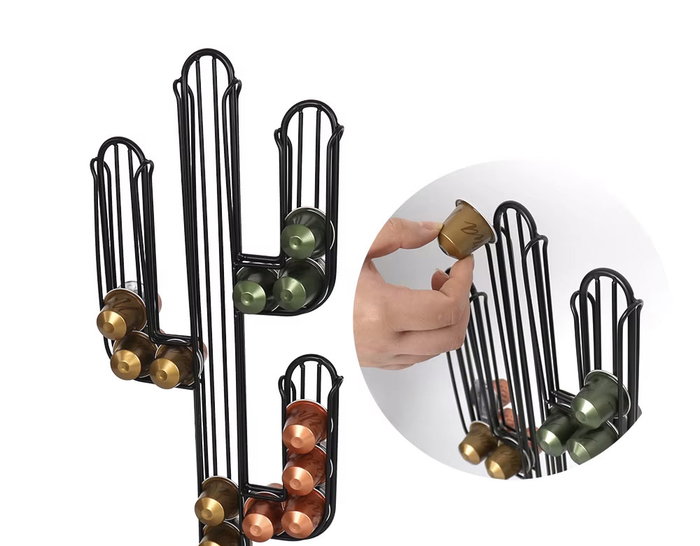 Inde Soporte 32 Cápsulas Café Cactus Quttin 9.6x41.5x19.5 cm (12 Unidades)